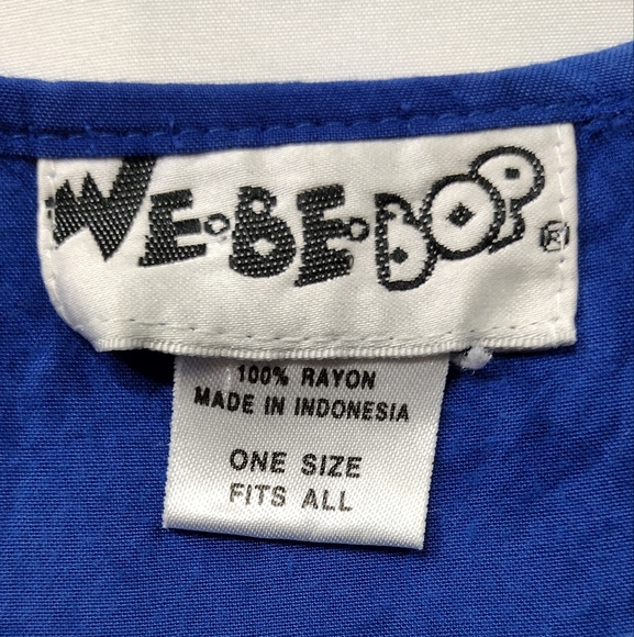 Vintage We Be Bop Floral Coastal Blouse Women's OS Blue Beach Vacation Casual - Picture 7 of 7